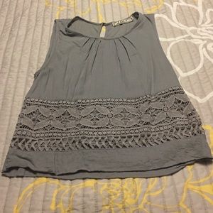 Chloe K gray long crop top